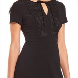 Karl Lagerfeld Black lace bib dress